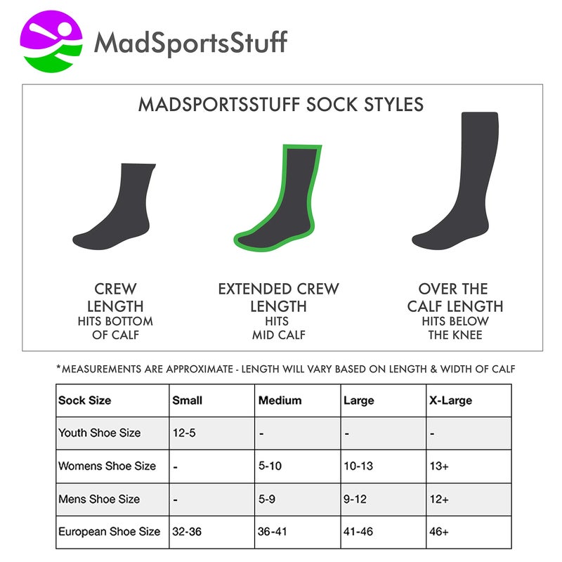 MadSportsStuff Softball Logo Crew Socks (Electric Blue/Neon Pink, Small) - Image 4